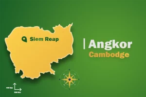 Carte du Cambodge qui montre où est situé Angkor