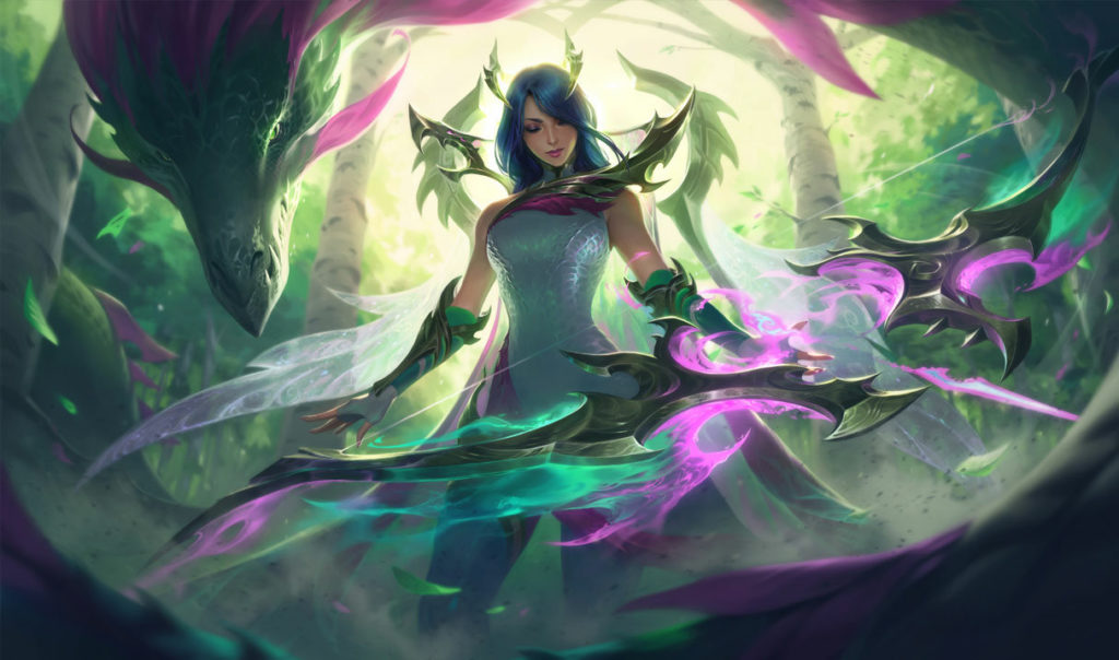 league of legends champion ashe skin dragon féerique