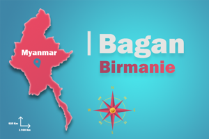 Carte de Bagan qui démontre la région de Myanmar