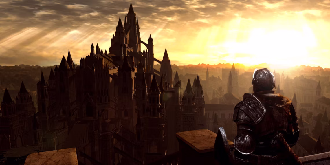 Anor Londo, la capitale du royaume dans lequel se déroule le jeu Dark Souls.