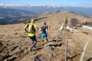 Trail du petit ballon avec vue sur les montagnes