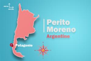 Carte Argentine chili représentant le perito-moreno