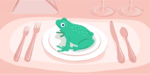 Grenouille dans une assiette