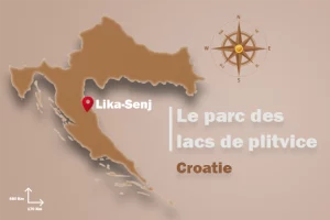 Carte de la Croatie qui représente Plitvice