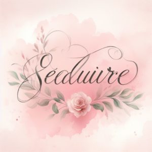 Le mot "séduire" sur un fond rose
